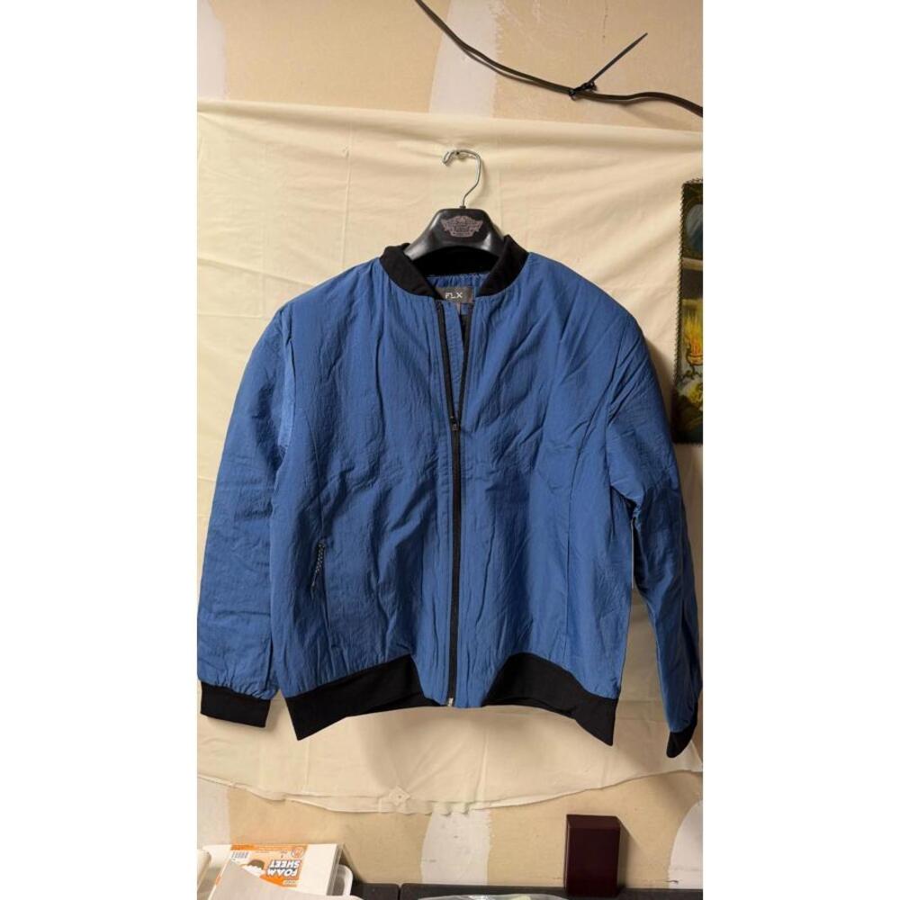 FLX Men’s Blue Bomber Jacket Size M‎ Active Outdoor Lightweight NWT $80